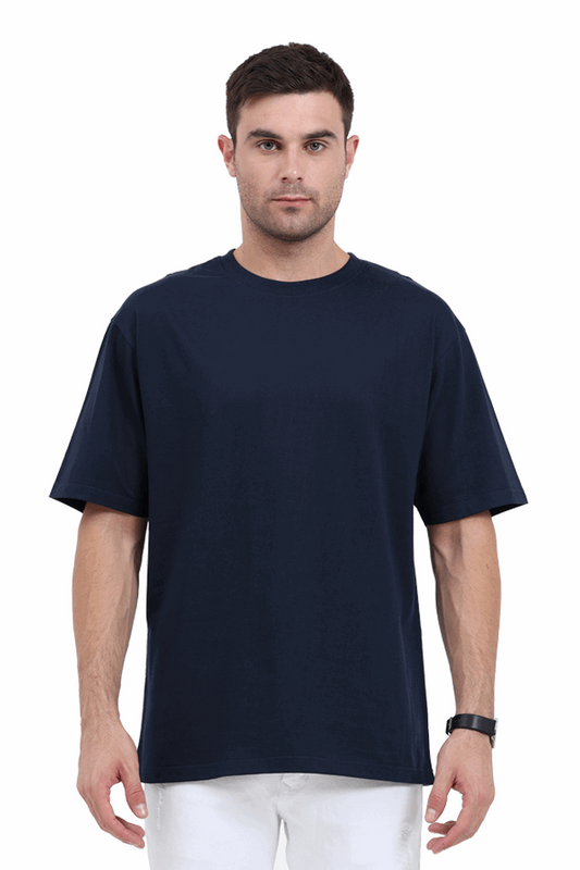 Loose Fit - Half Sleeve - Navy Blue - Premium Minimalist Unisex cotton T-shirt