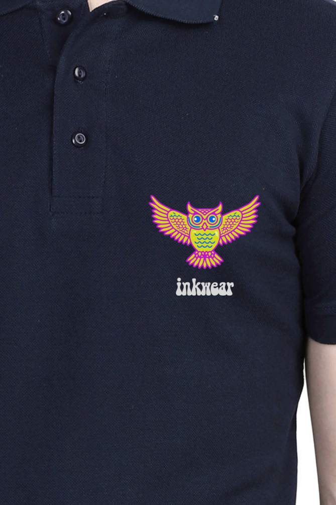 Unisex Polo T-shirt - For Office and Casual wear: Inkwear Owl logo