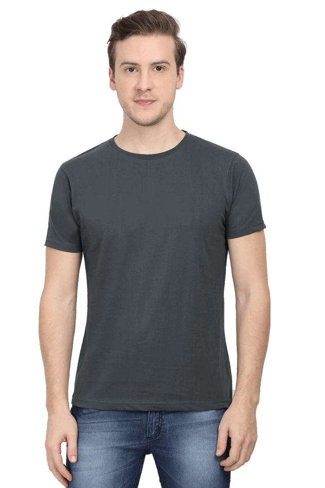 Premium Minimalist Unisex cotton T-shirt - Slim Fit - Half Sleeve - Steel Grey