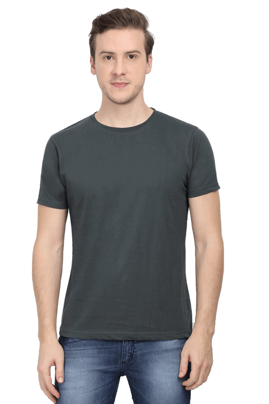 Premium Minimalist Unisex cotton T-shirt - Slim Fit - Half Sleeve - Steel Grey