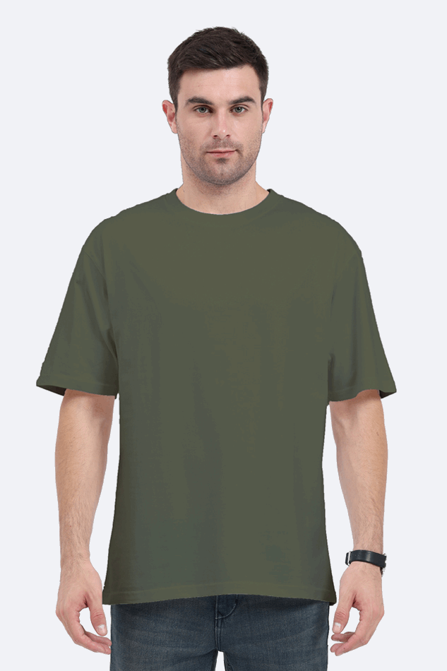 Loose Fit - Half Sleeve - Olive Green - Premium Minimalist Unisex cotton T-shirt