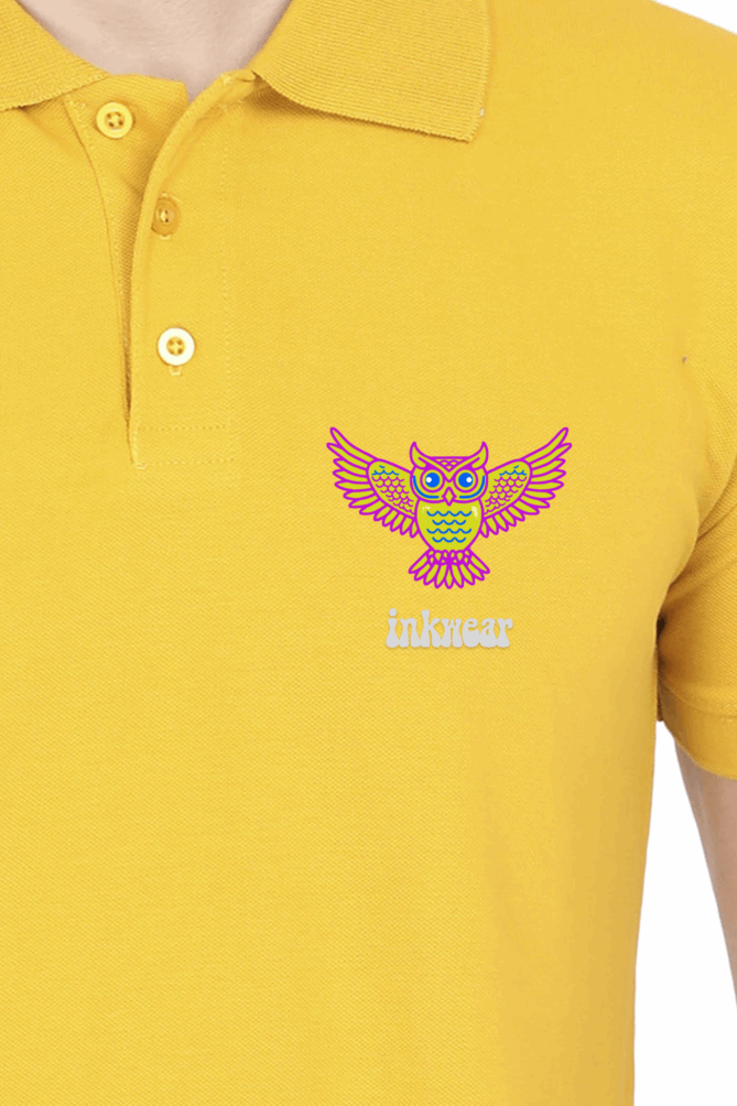 Unisex Polo T-shirt - For Office and Casual wear: Inkwear Owl logo