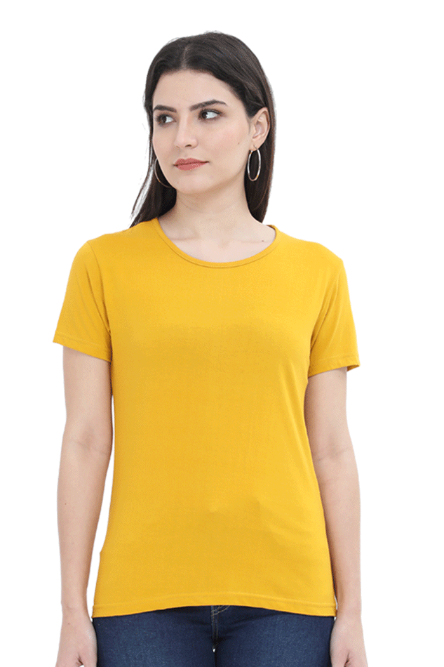 Minimalist : Women Crew neck Tshirt - Solid Casuals - premium cotton fabric for Wok and Travel