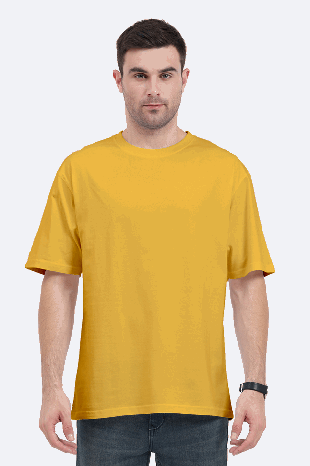 Loose Fit - Half Sleeve - Mustard yellow - Premium Minimalist Unisex cotton T-shirt