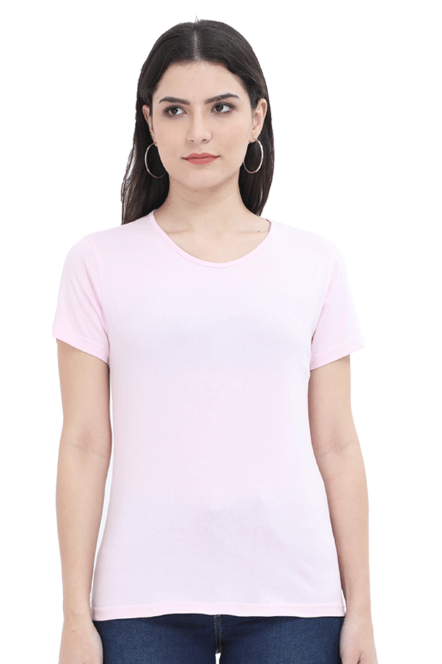 Minimalist : Women Crew neck Tshirt - Solid Casuals - premium cotton fabric for Wok and Travel