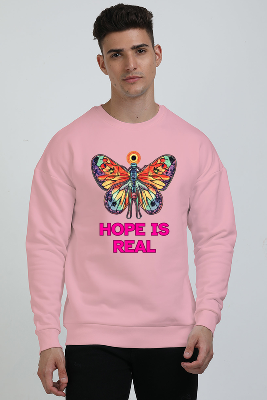 hope is real :  Premium Relaxfit -drop shoulder Heavy Sweatshirt - flamingo red - Unisex