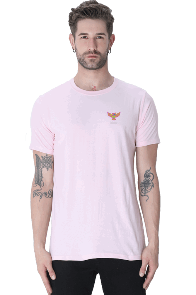 Premium Minimalist Unisex cotton T-shirt - Art for your wardrobe - Inkwear OWl - Light and Grace Half Sleeve Slim fit