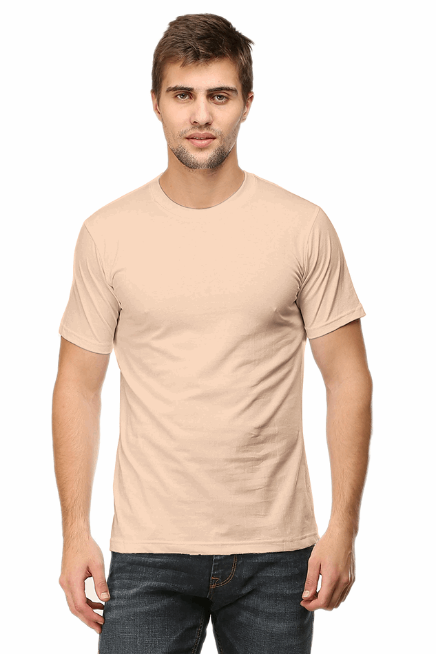 Premium Minimalist Unisex cotton T-shirt - Slim Fit - Half Sleeve - Peach