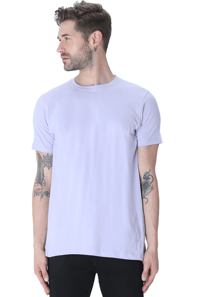 Premium Minimalist Unisex cotton T-shirt - Slim Fit - Half Sleeve - Lavender