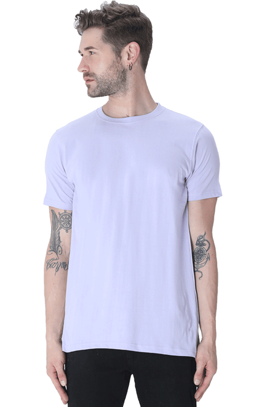 Premium Minimalist Unisex cotton T-shirt - Slim Fit - Half Sleeve - Lavender