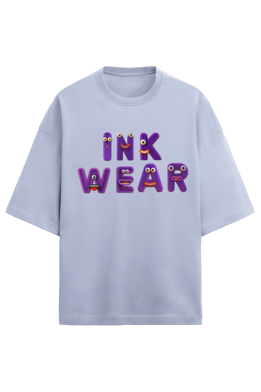 Relaxed fit T-shirt with a round neck and half sleeves drop shoulder unisex - lavendar - inkwearalpha