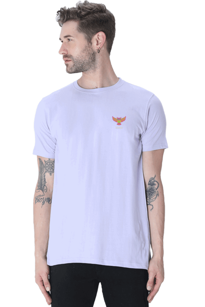 Premium Minimalist Unisex cotton T-shirt - Art for your wardrobe - Inkwear OWl - Light and Grace Half Sleeve Slim fit