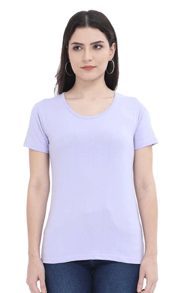 Minimalist : Women Crew neck Tshirt - Solid Casuals - premium cotton fabric for Wok and Travel