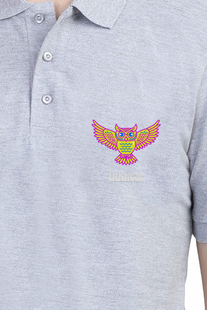 Unisex Polo T-shirt - For Office and Casual wear: Inkwear Owl logo