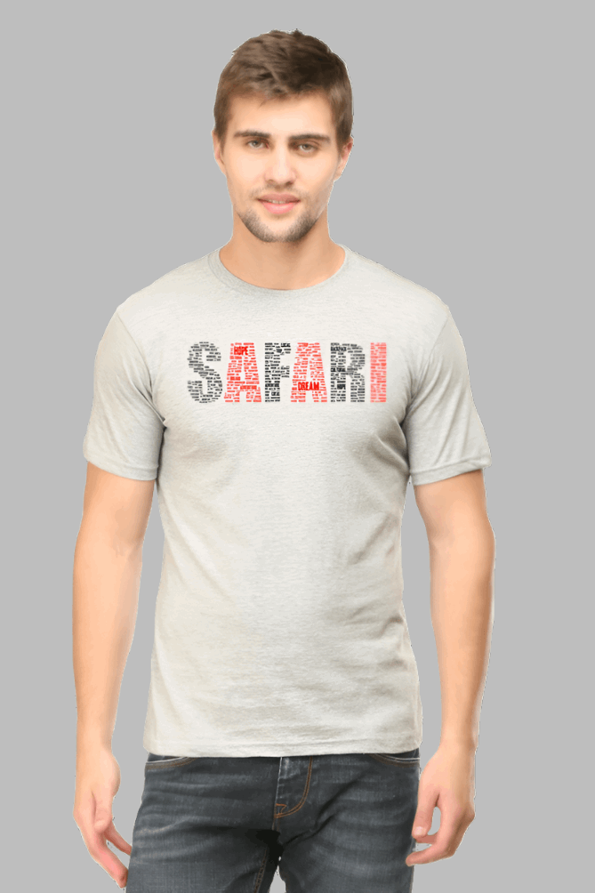 Premium Design Unisex cotton T-shirt - Slim Fit - Half Sleeve - SAFARI