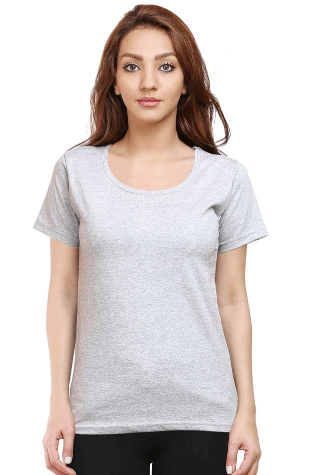 Minimalist : Women Crew neck Tshirt - Solid Casuals - premium cotton fabric for Wok and Travel