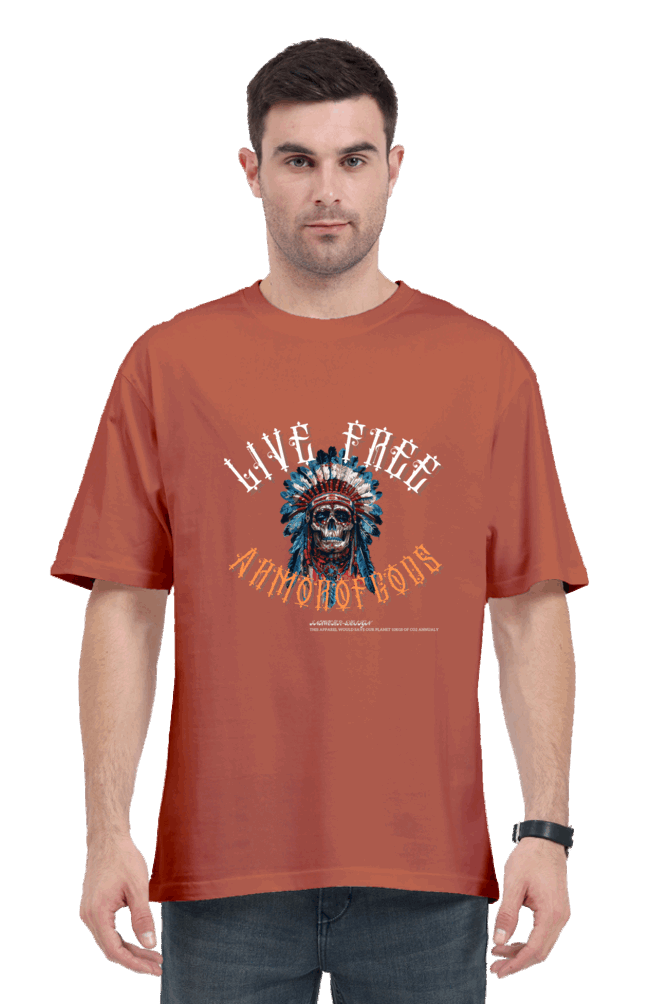 Live Free Armor of Gods -Unisex Oversize classic Cotton Tshirt - GOD Wings - Armor of Gods