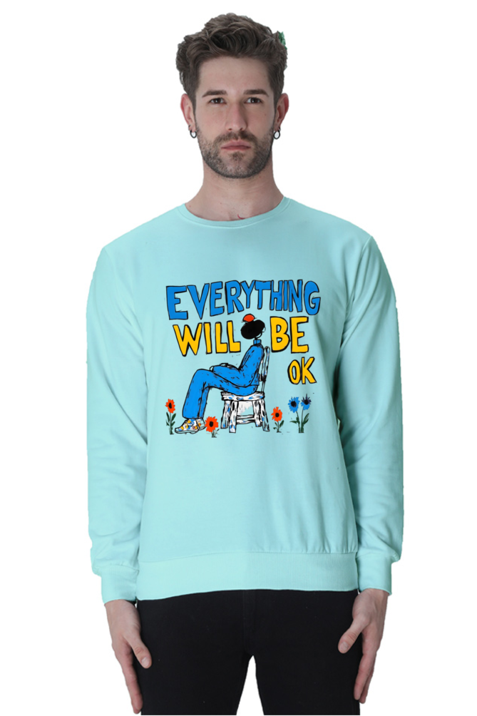 Everything Will be OK : Sweatshirt Super combed Mint - unisex fit