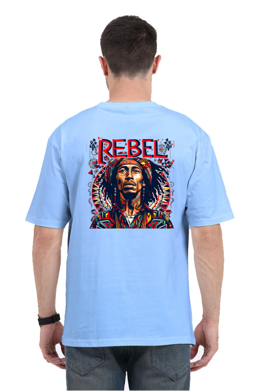 Loose Fit - Half Sleeve - Premium design Unisex cotton T-shirt - rebel baby Blue