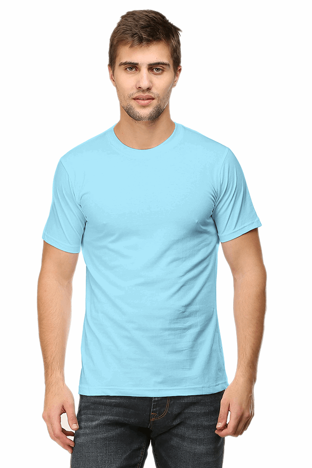 Premium Minimalist Unisex cotton T-shirt - Slim Fit - Half Sleeve - Baby Blue