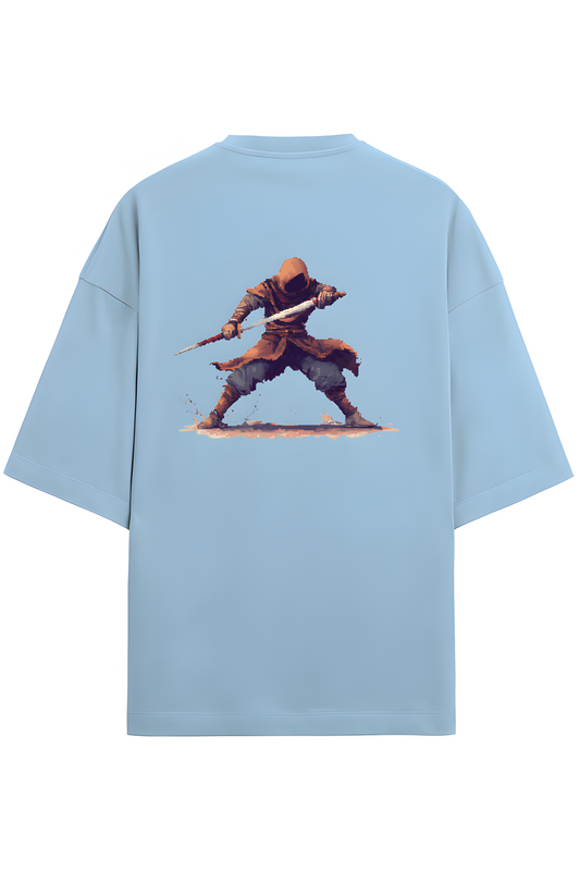 CATANA - Relaxed fit T-shirt with a round neck and short sleeves - BABY BLUE - Unisex Premium fit - TERRY COTTON