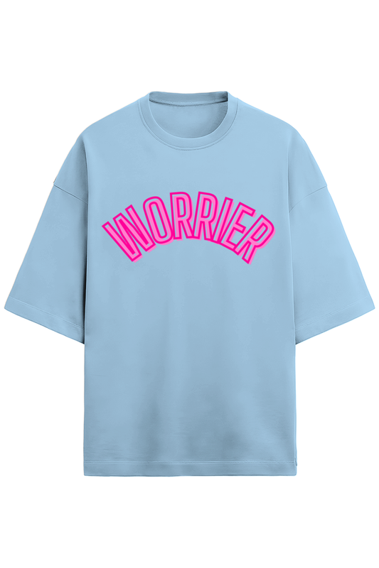 Worrier - Relaxed fit T-shirt - Baby Blue- Unisex Premium fit - TERRY COTTON