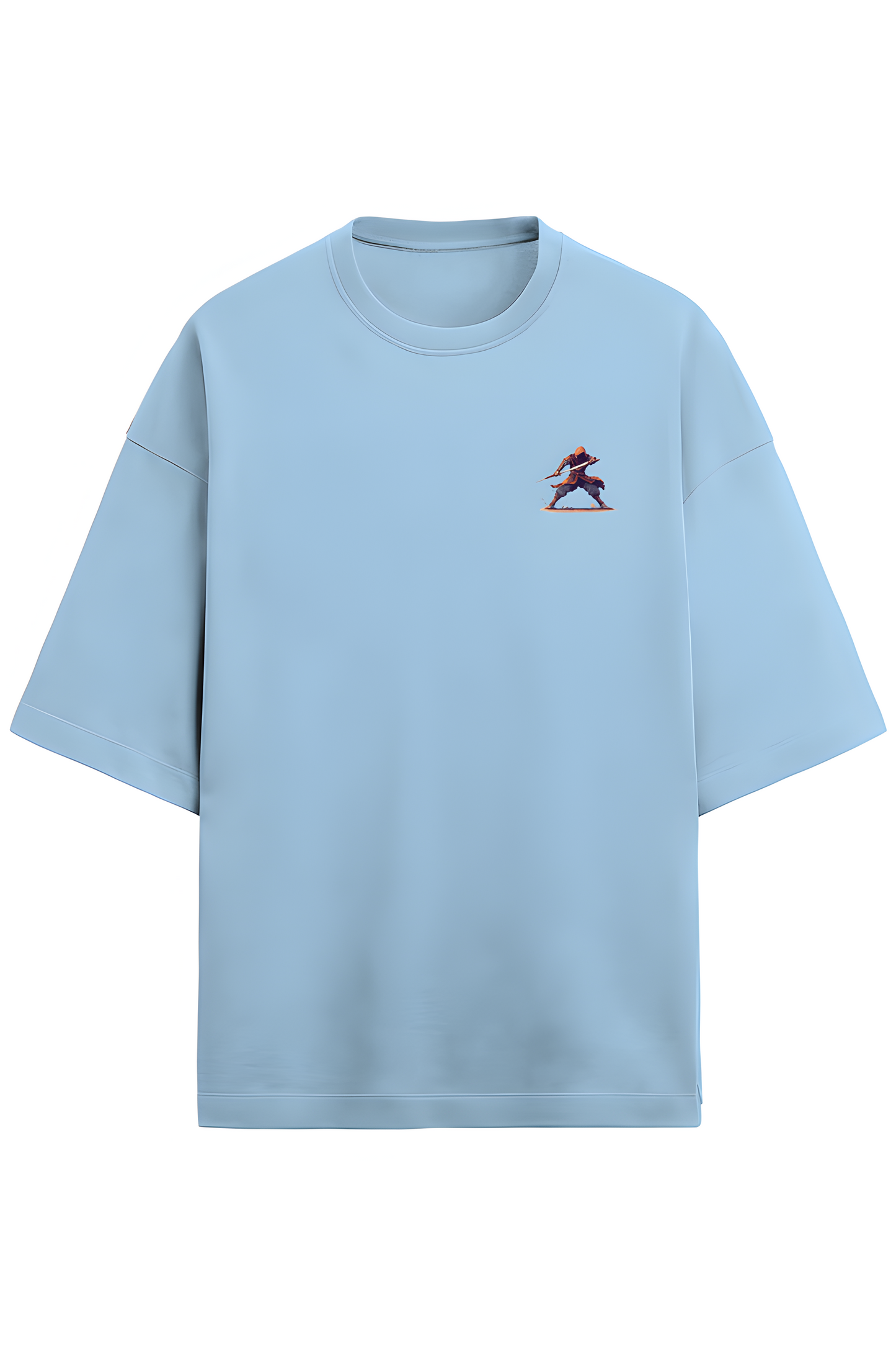 CATANA - Relaxed fit T-shirt with a round neck and short sleeves - BABY BLUE - Unisex Premium fit - TERRY COTTON