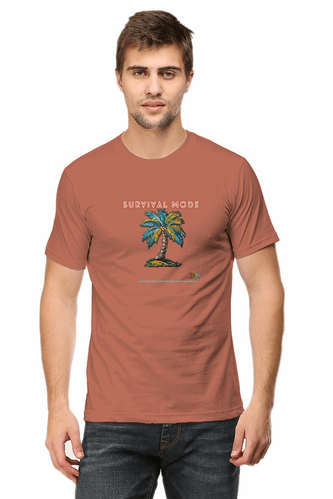 SURVIVAL MODE : Premium Minimalist Unisex cotton T-shirt - Art for your wardrobe