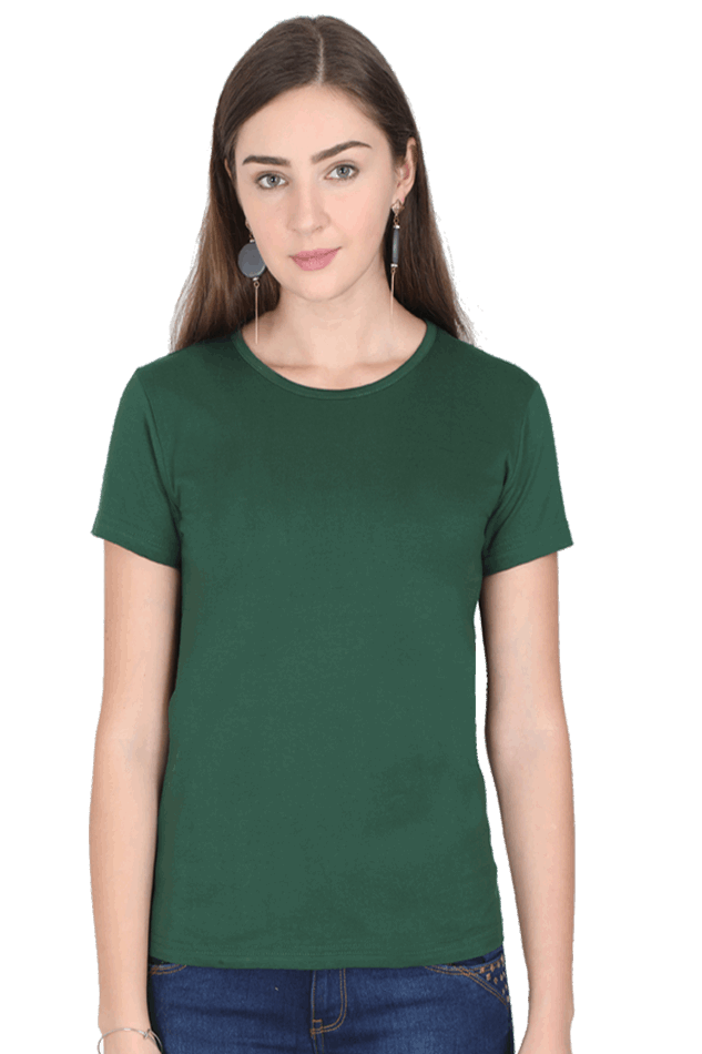 Minimalist : Women Crew neck Tshirt - Solid Casuals - premium cotton fabric for Wok and Travel