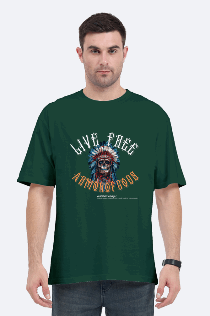 Live Free Armor of Gods -Unisex Oversize classic Cotton Tshirt - GOD Wings - Armor of Gods