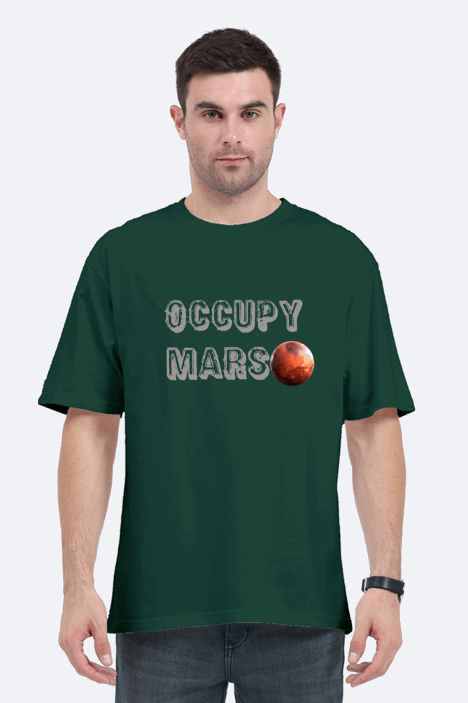 Occupy Mars - Cotton Oversize Classic T shirt - Lets prepare for Battle ! 🌍