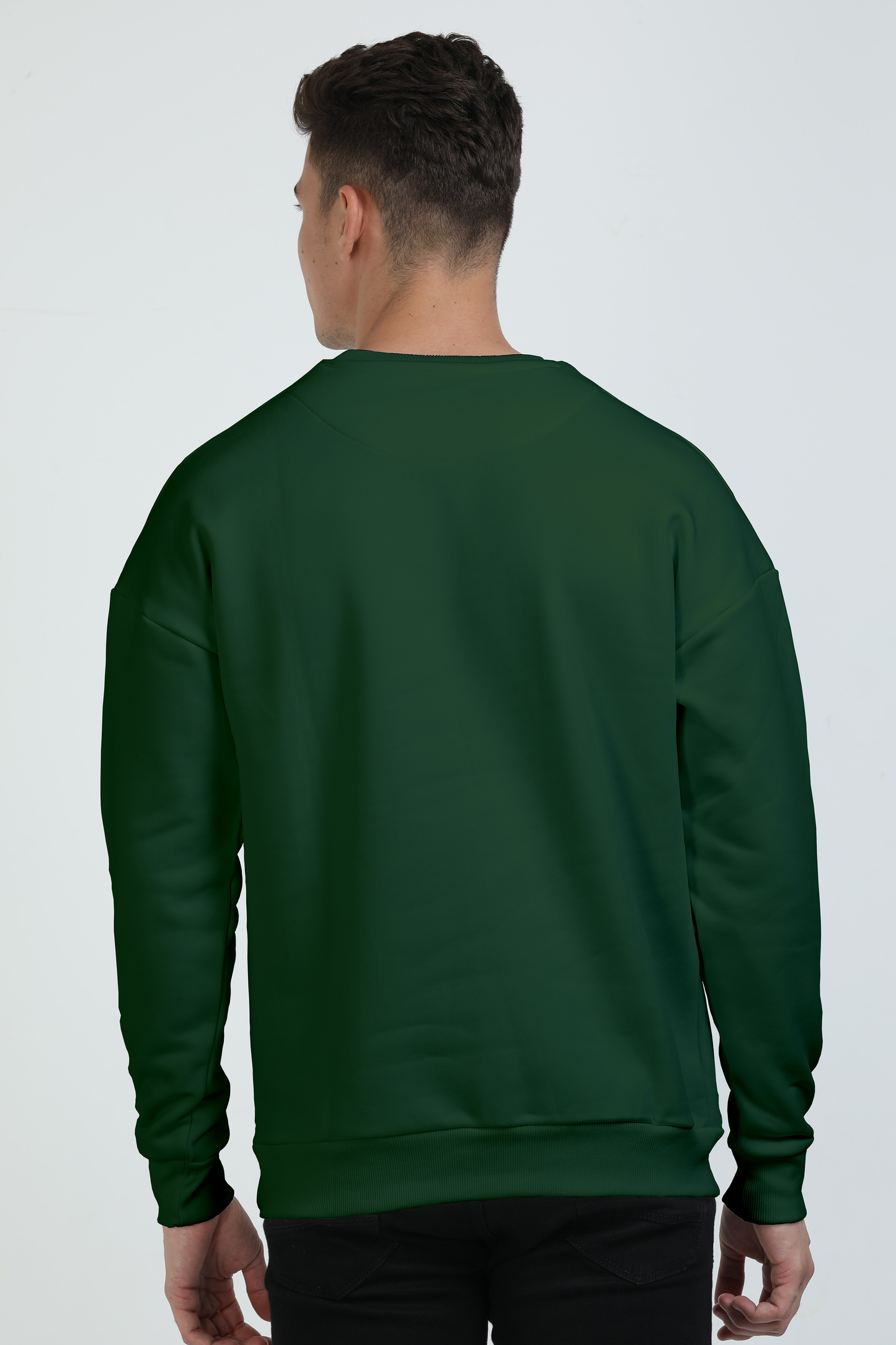 Hope Heals All : Embroidered Premium Relaxfit -drop shoulder  Heavy Sweatshirt - Bottle Green - Unisex