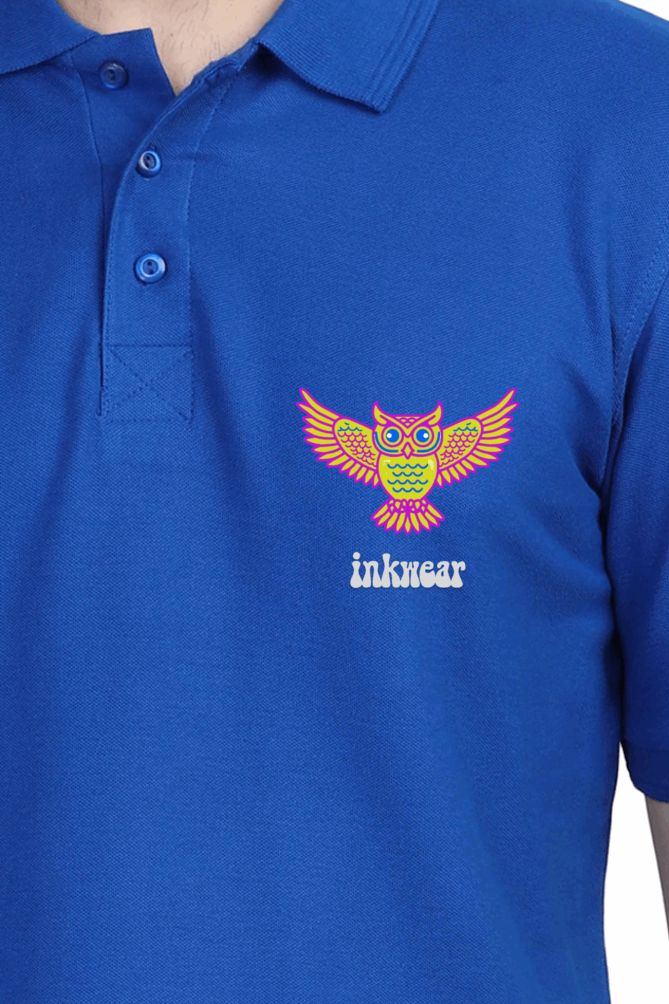 Unisex Polo T-shirt - For Office and Casual wear: Inkwear Owl logo