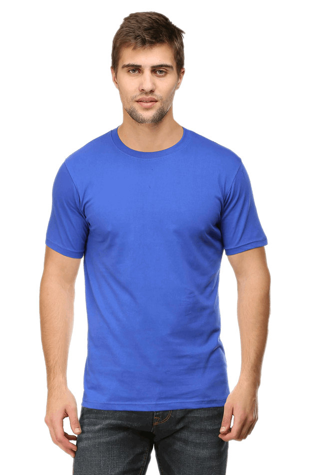 Premium Minimalist Unisex cotton T-shirt - Slim Fit - Half Sleeve - Royal Blue