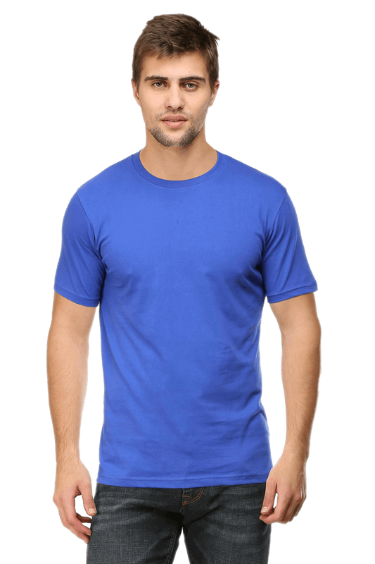 Premium Minimalist Unisex cotton T-shirt - Slim Fit - Half Sleeve - Royal Blue