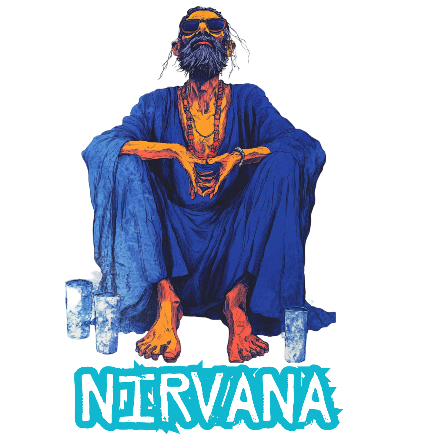 Loose Fit - Half Sleeve - Premium design Unisex cotton T-shirt - Nirvana