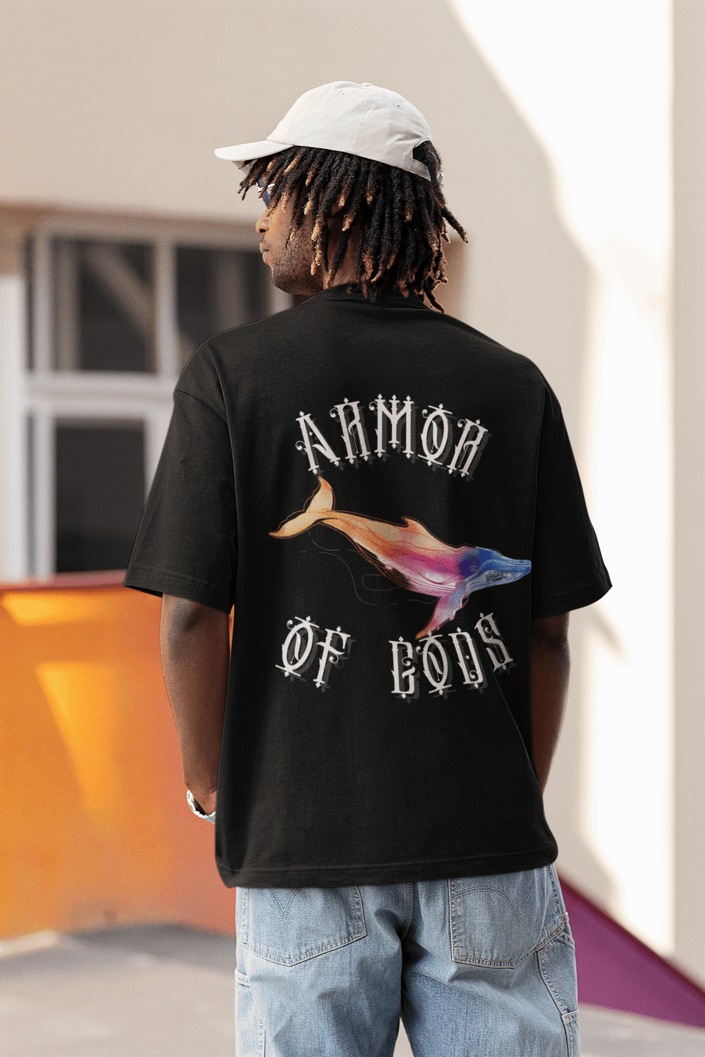 Unisex Oversize classic Cotton Tshirt - GOD Whale - Armor of Gods