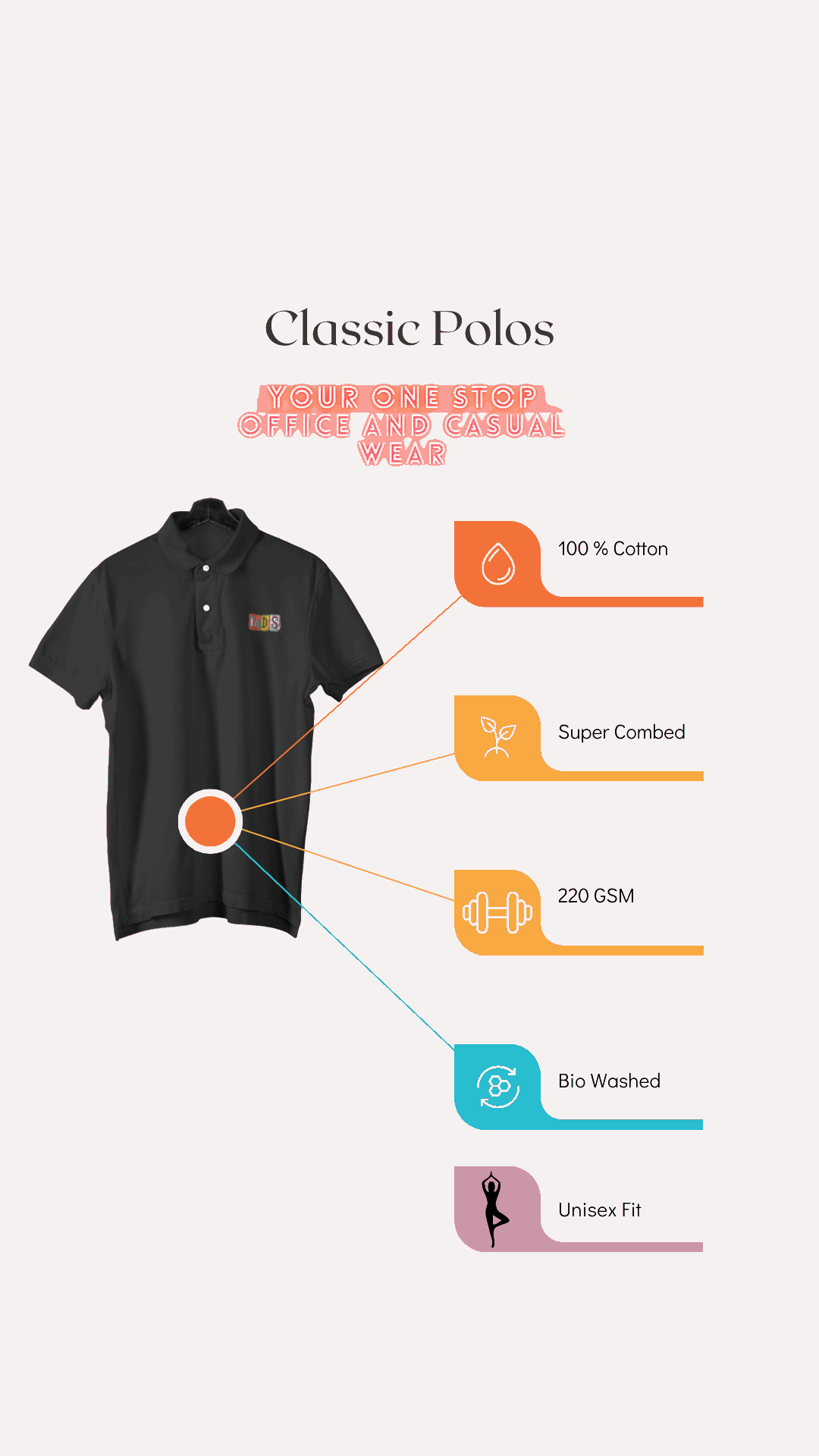 IWDS  : Unisex Polo T-shirt - For Office and Casual wear