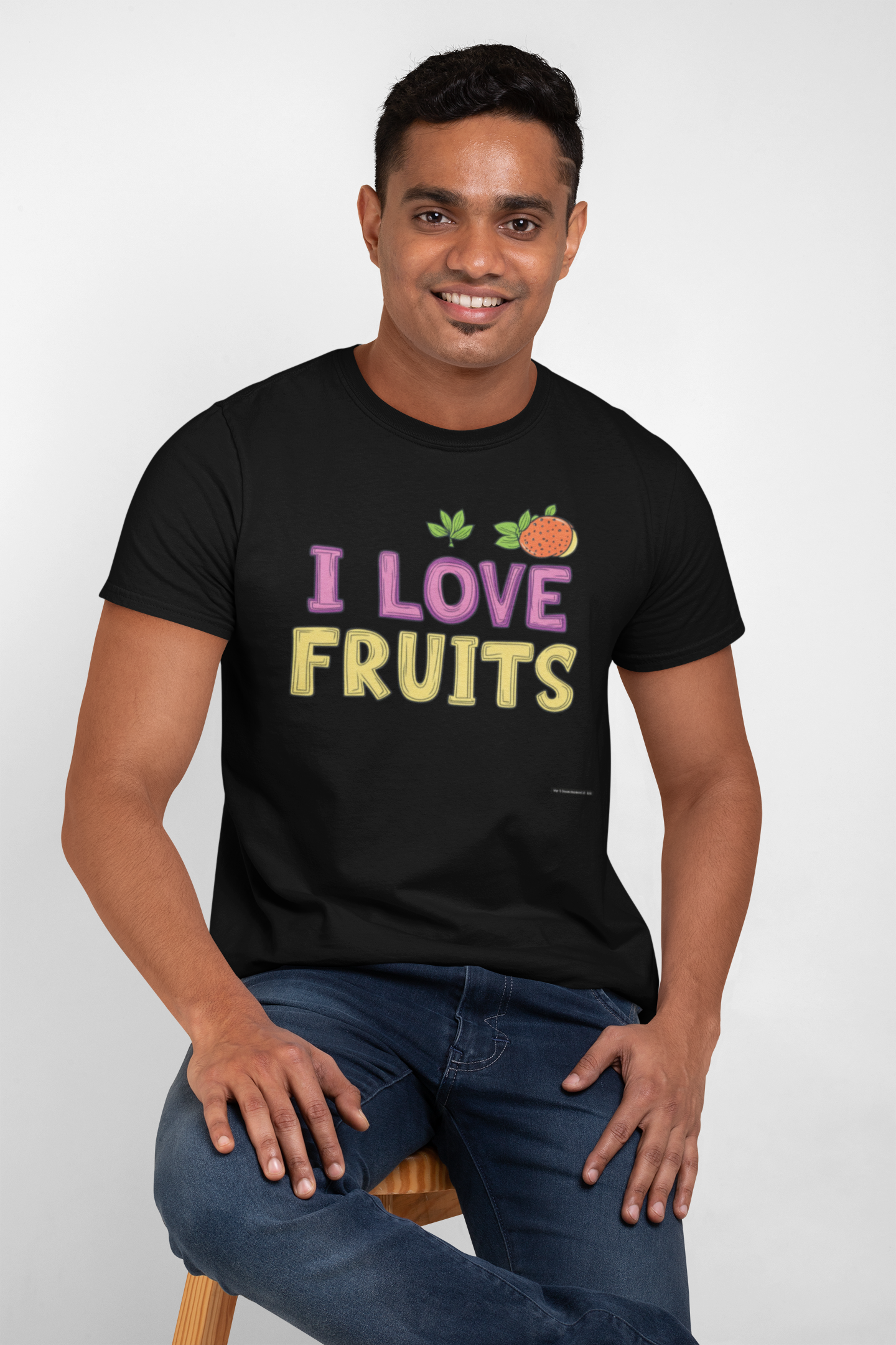 Premium Design Unisex cotton T-shirt - Slim Fit - Half Sleeve - I LOVE FRUITS