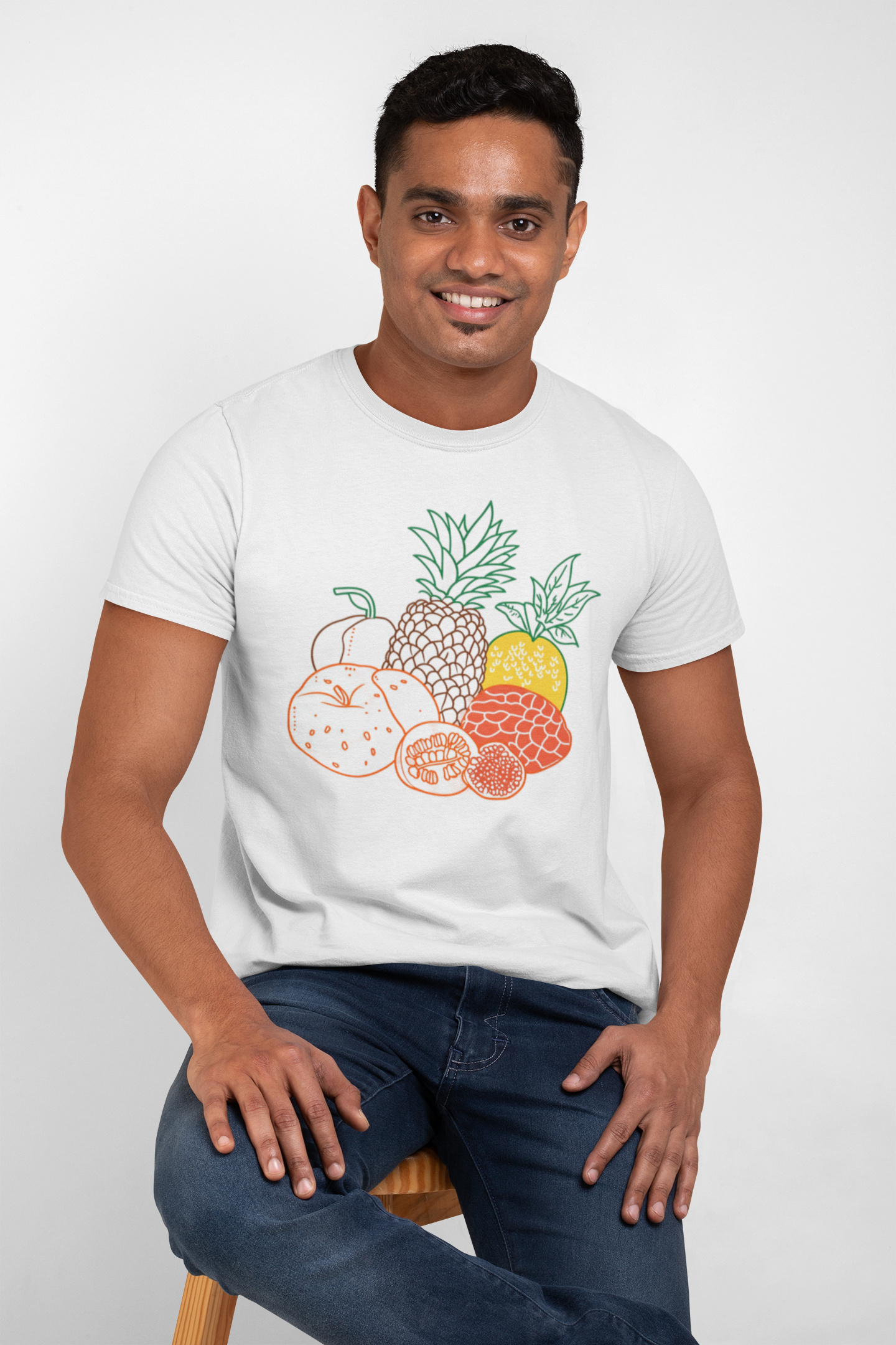 Premium Design Unisex cotton T-shirt - Slim Fit - Half Sleeve - FRUIT BASKET