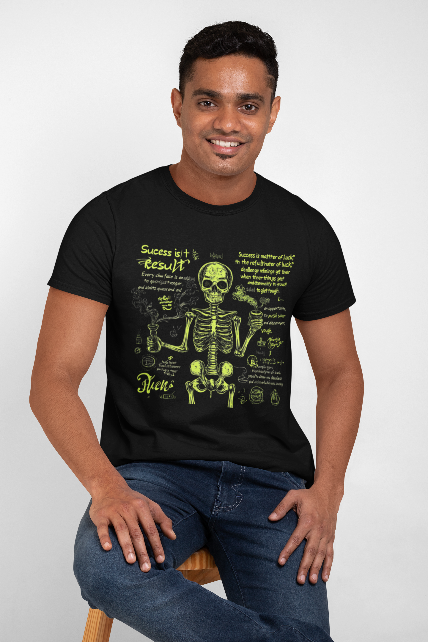 Premium Design Unisex cotton T-shirt - Slim Fit - Half Sleeve - Success Skull