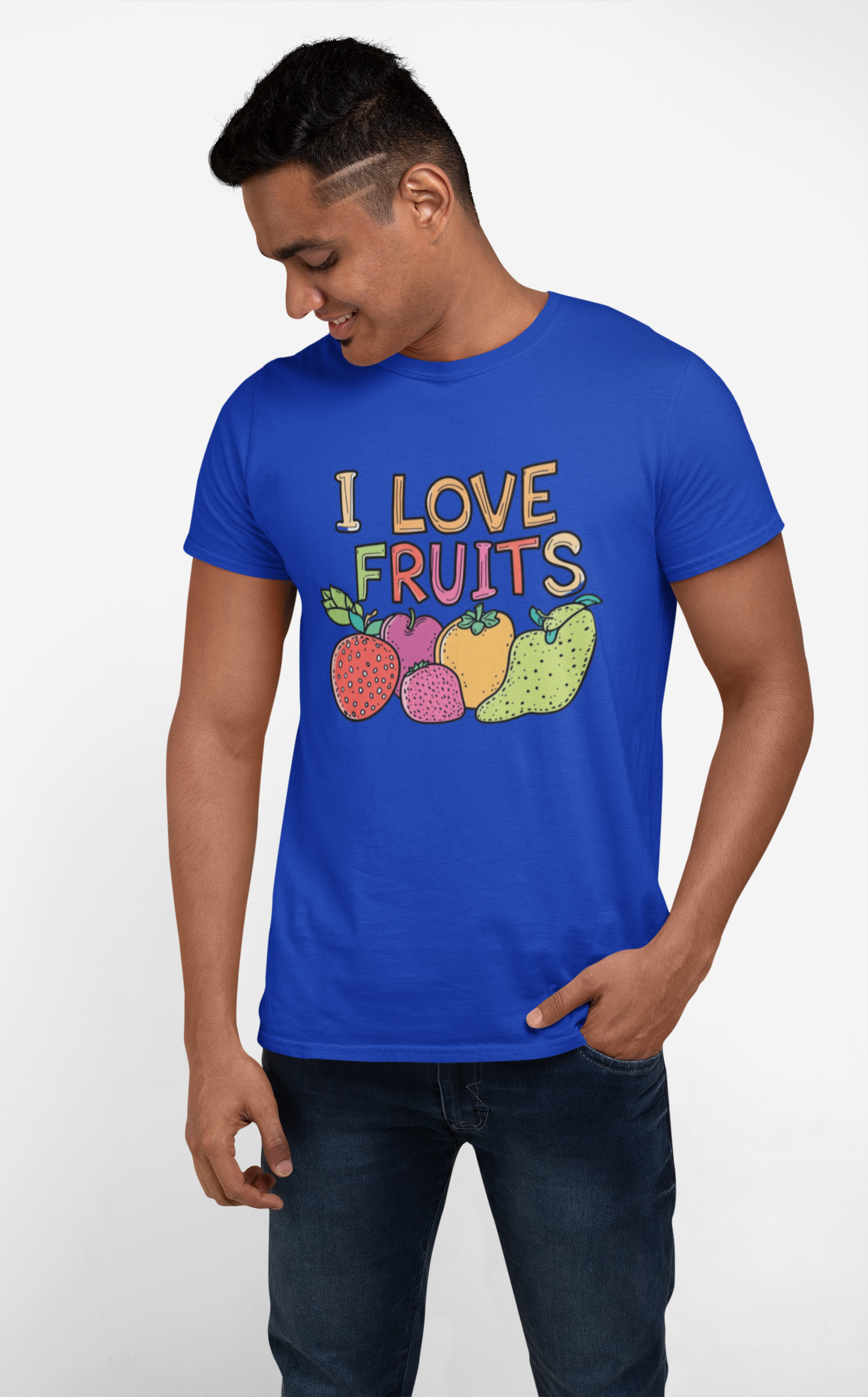 Premium Design Unisex cotton T-shirt - Slim Fit - Half Sleeve - LOVE YOUR FRUIT