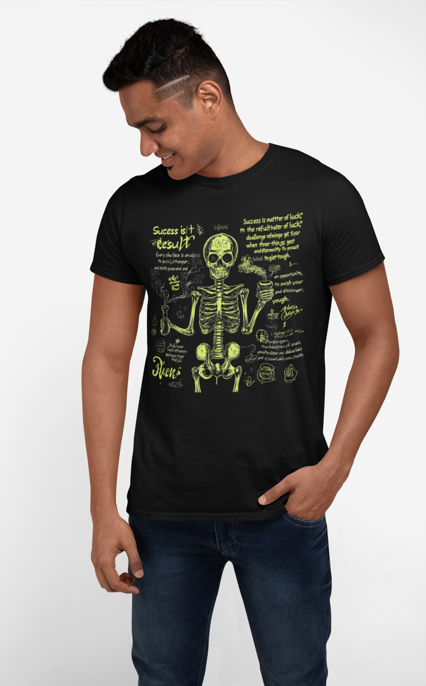 Premium Design Unisex cotton T-shirt - Slim Fit - Half Sleeve - Success Skull