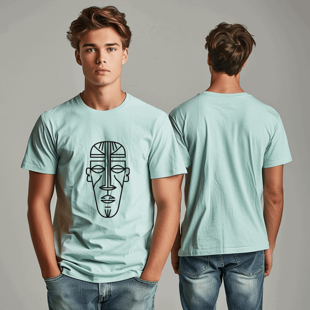 Premium Design Unisex cotton T-shirt - Slim Fit - Half Sleeve - mint face meditation