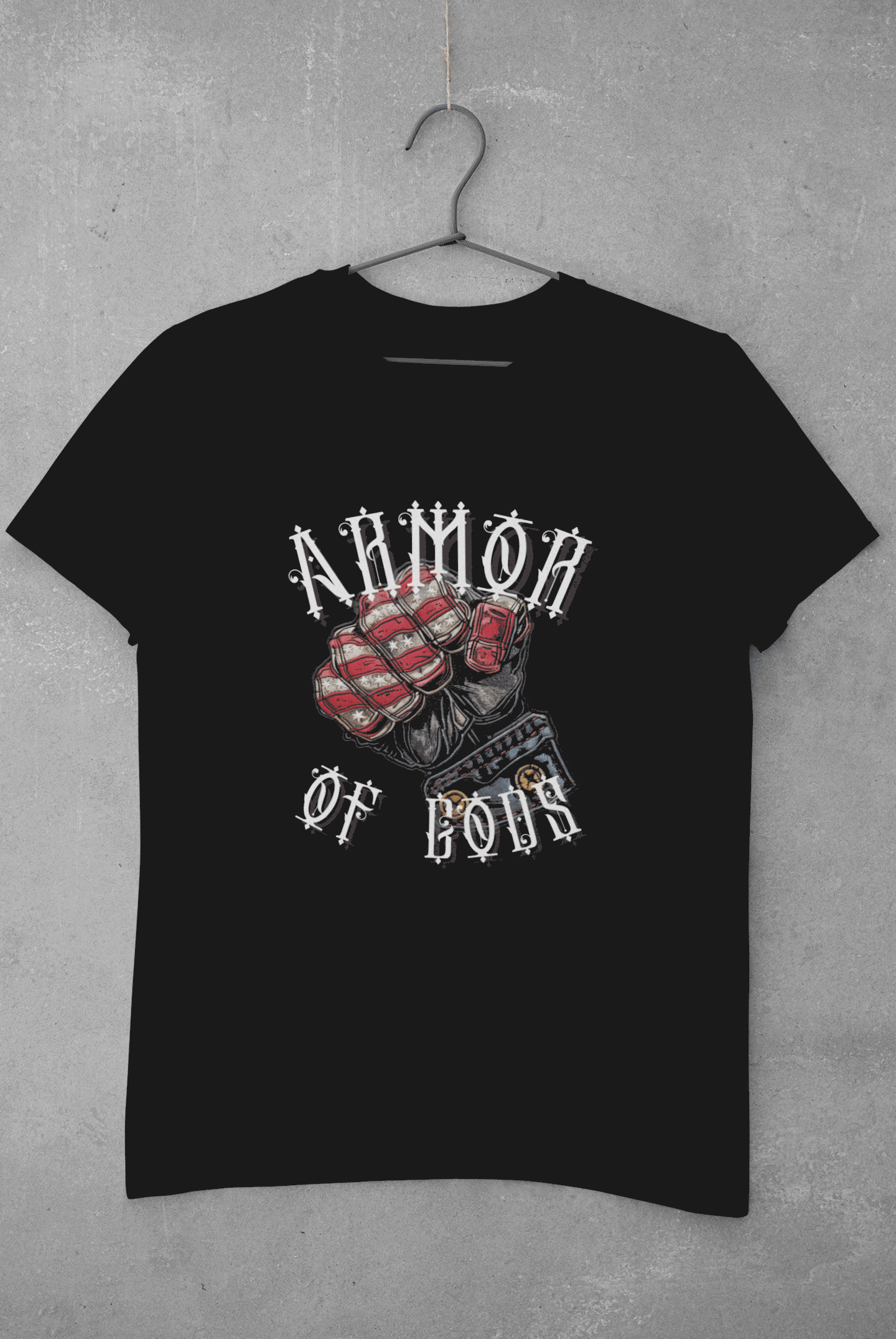 Unisex Oversize classic Cotton Tshirt - Rock Punch- Armor of Gods