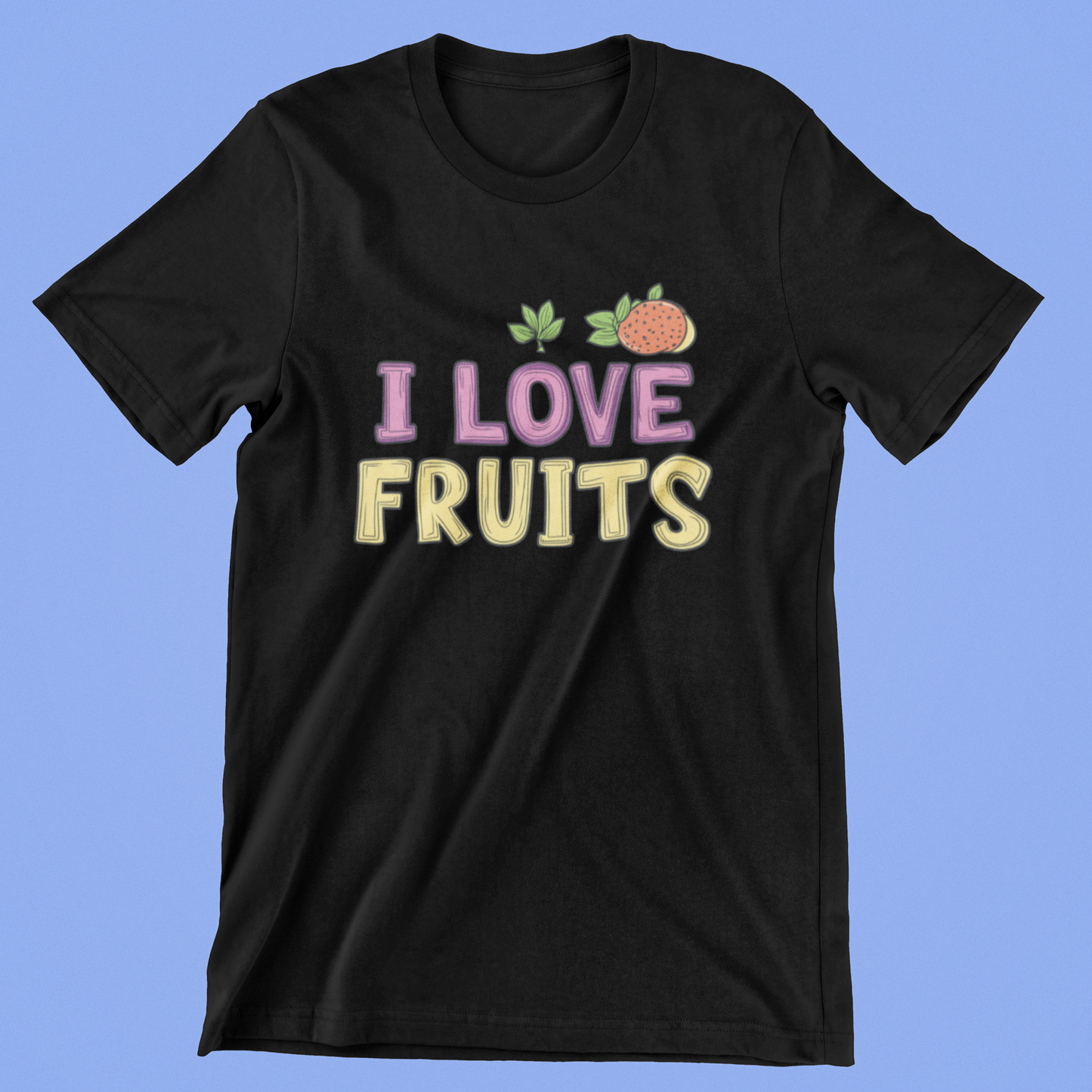 Premium Design Unisex cotton T-shirt - Slim Fit - Half Sleeve - I LOVE FRUITS