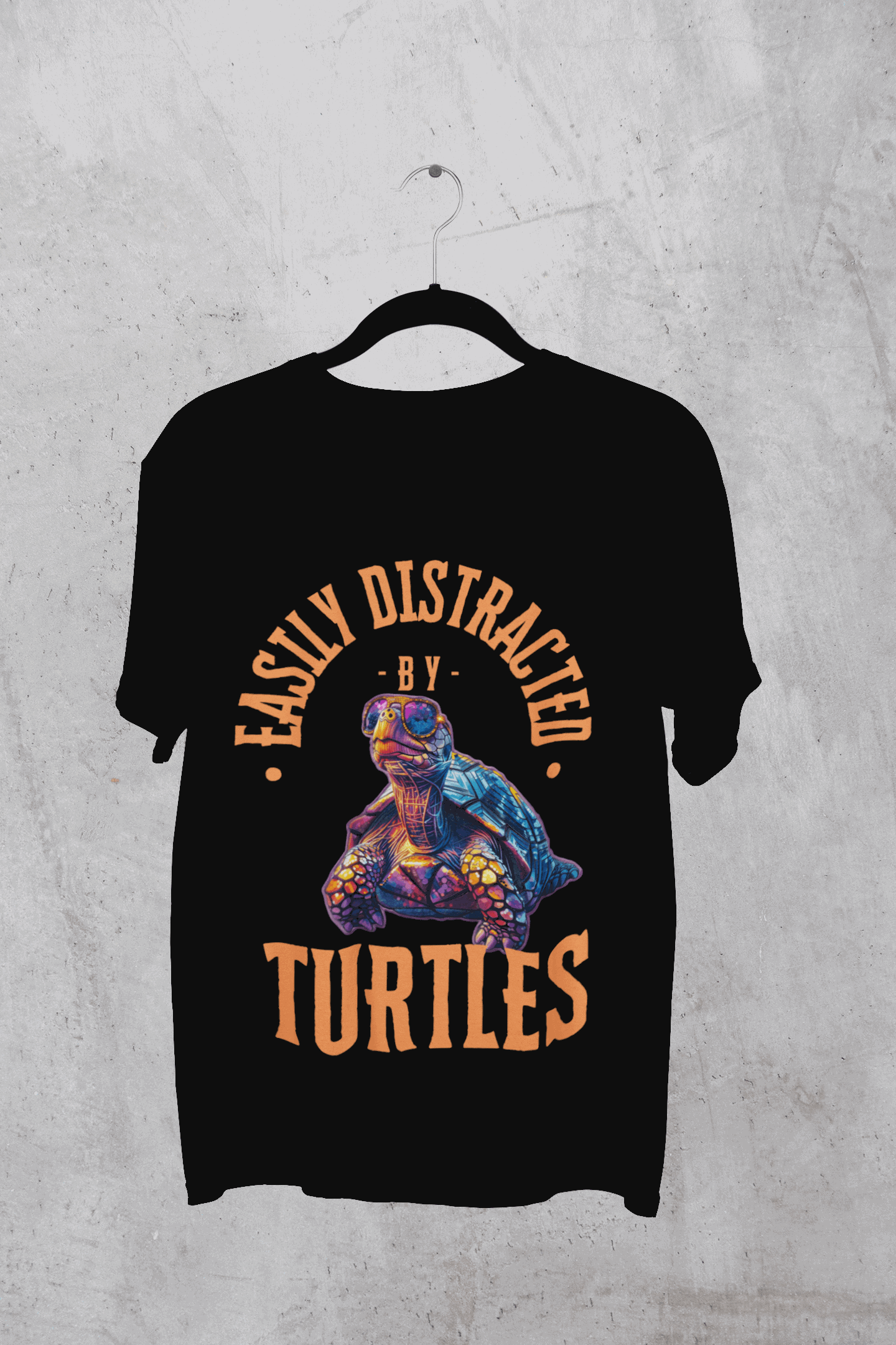 Unisex Oversize classic Cotton Tshirt -TURTLE BUDDIES - DISTRACTION