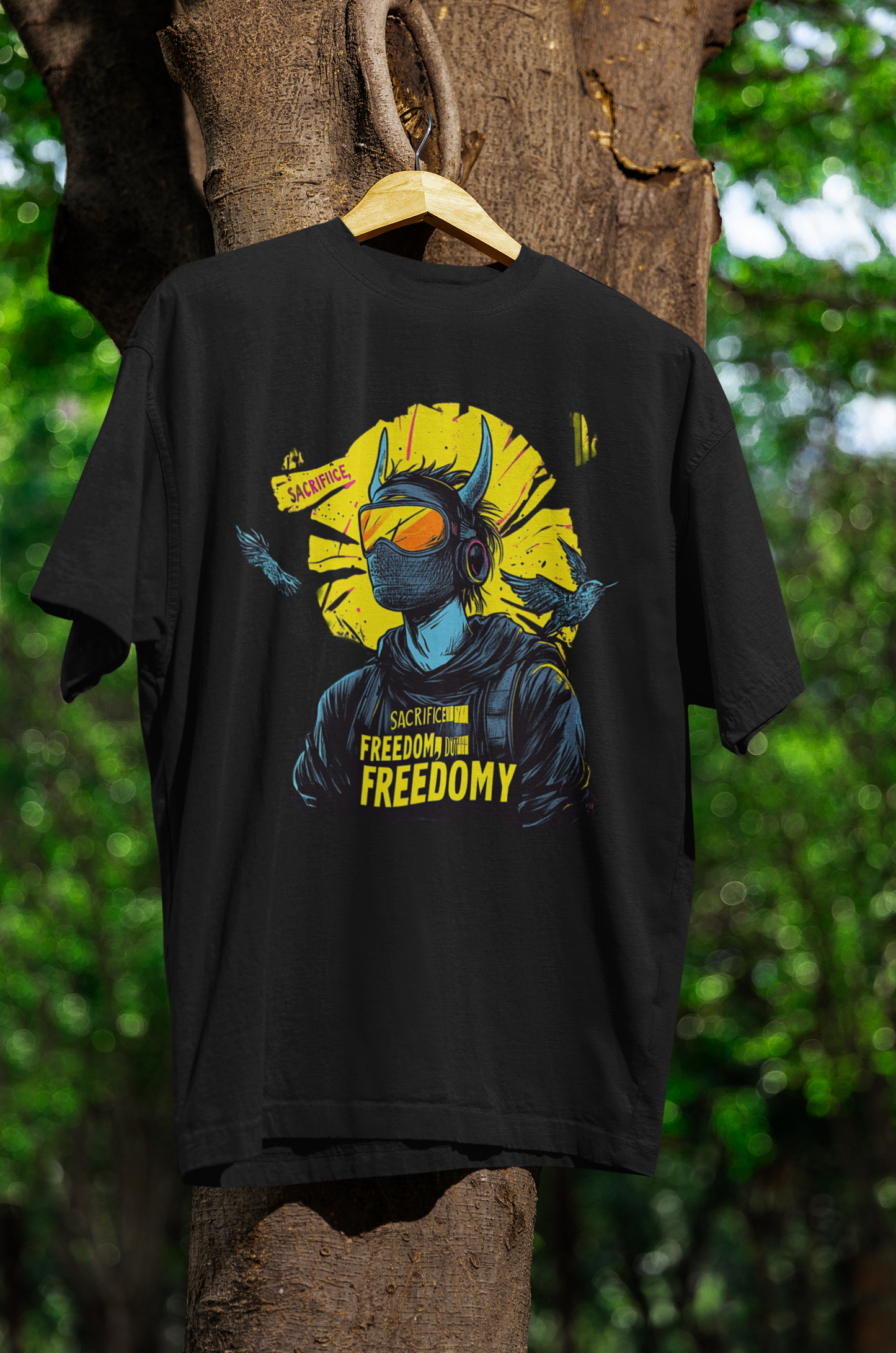 FREEDOM Loose Fit   - Half Sleeve -FRONT -UNISEX OVERSIZE PRINTS