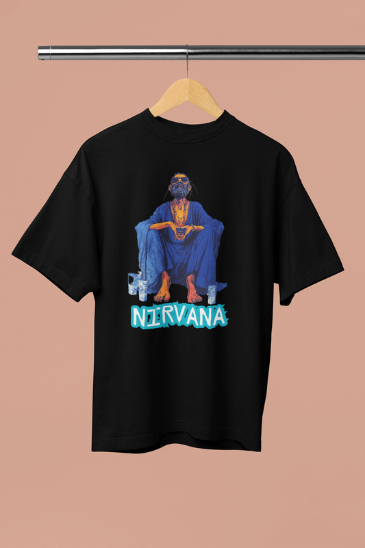 Loose Fit - Half Sleeve - Premium design Unisex cotton T-shirt - Nirvana