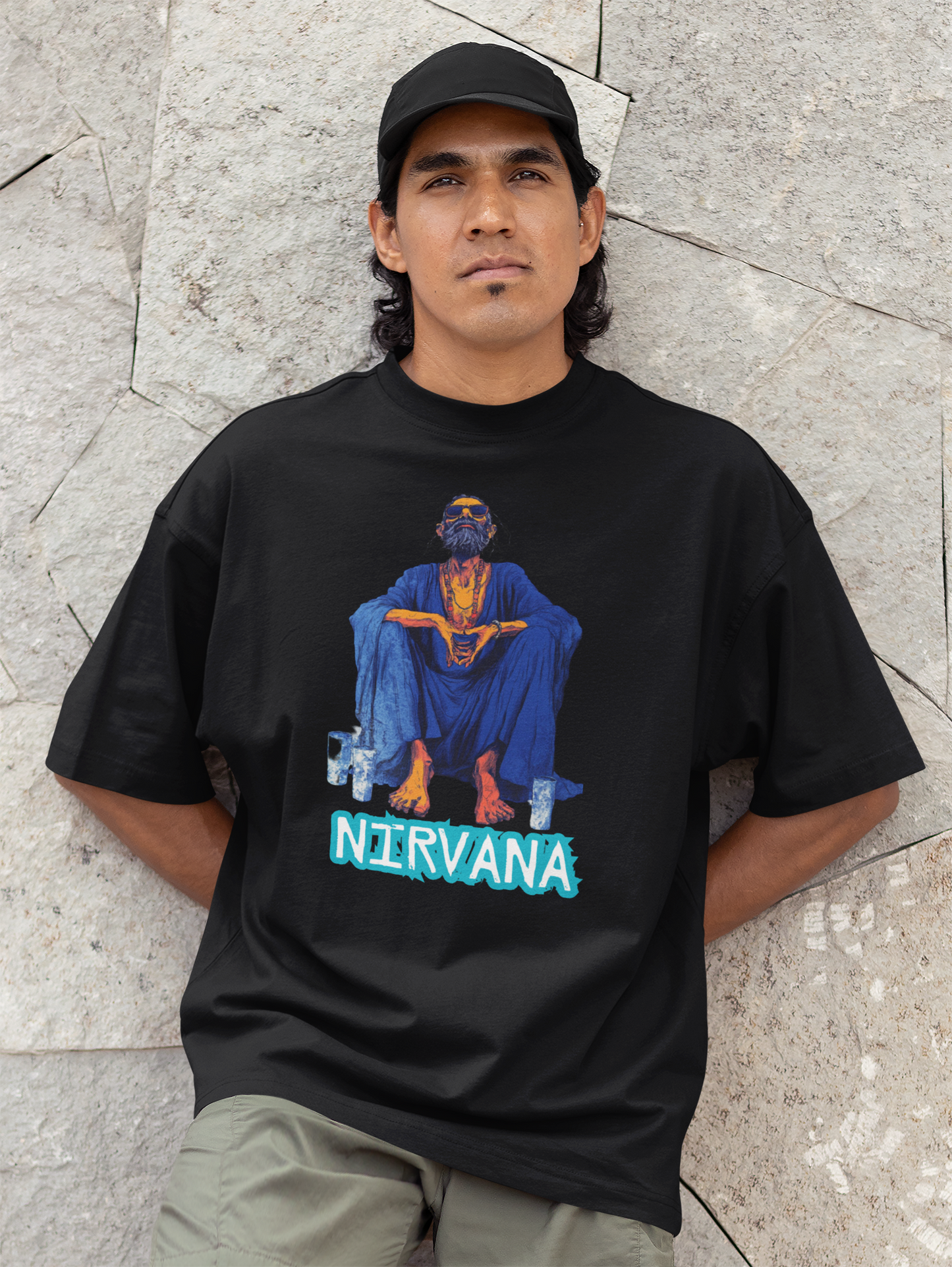 Loose Fit - Half Sleeve - Premium design Unisex cotton T-shirt - Nirvana